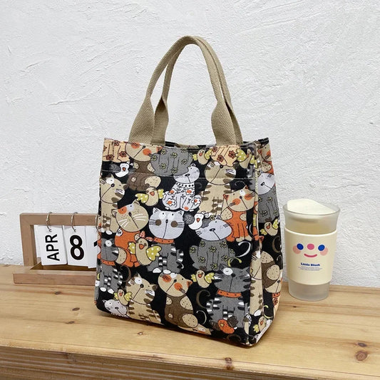 🐾 Chic Cat Canvas Tote – "Carry a Little Whimsy with You"