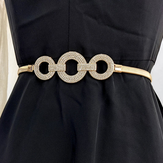 GlamFlex Elastic Gold Chain Belt